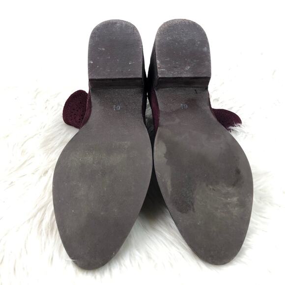 Naughty Monkey 6.5 Womens Maroon Suede Perforated Buckle Heeled Ankle Booties - Picture 7 of 8